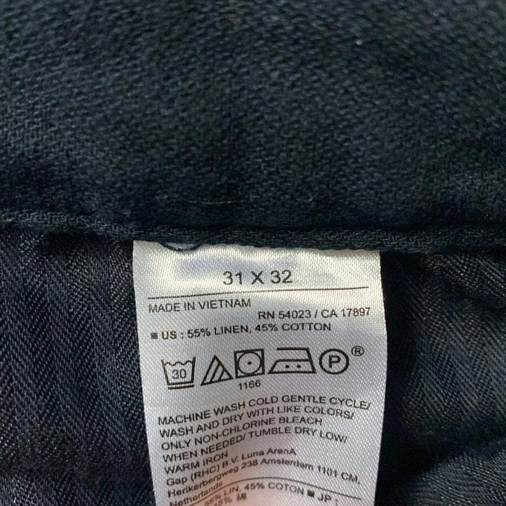 Navy Banana Republic Relaxed Tapered Linen Pants